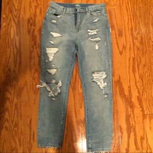 High rise denim jeans